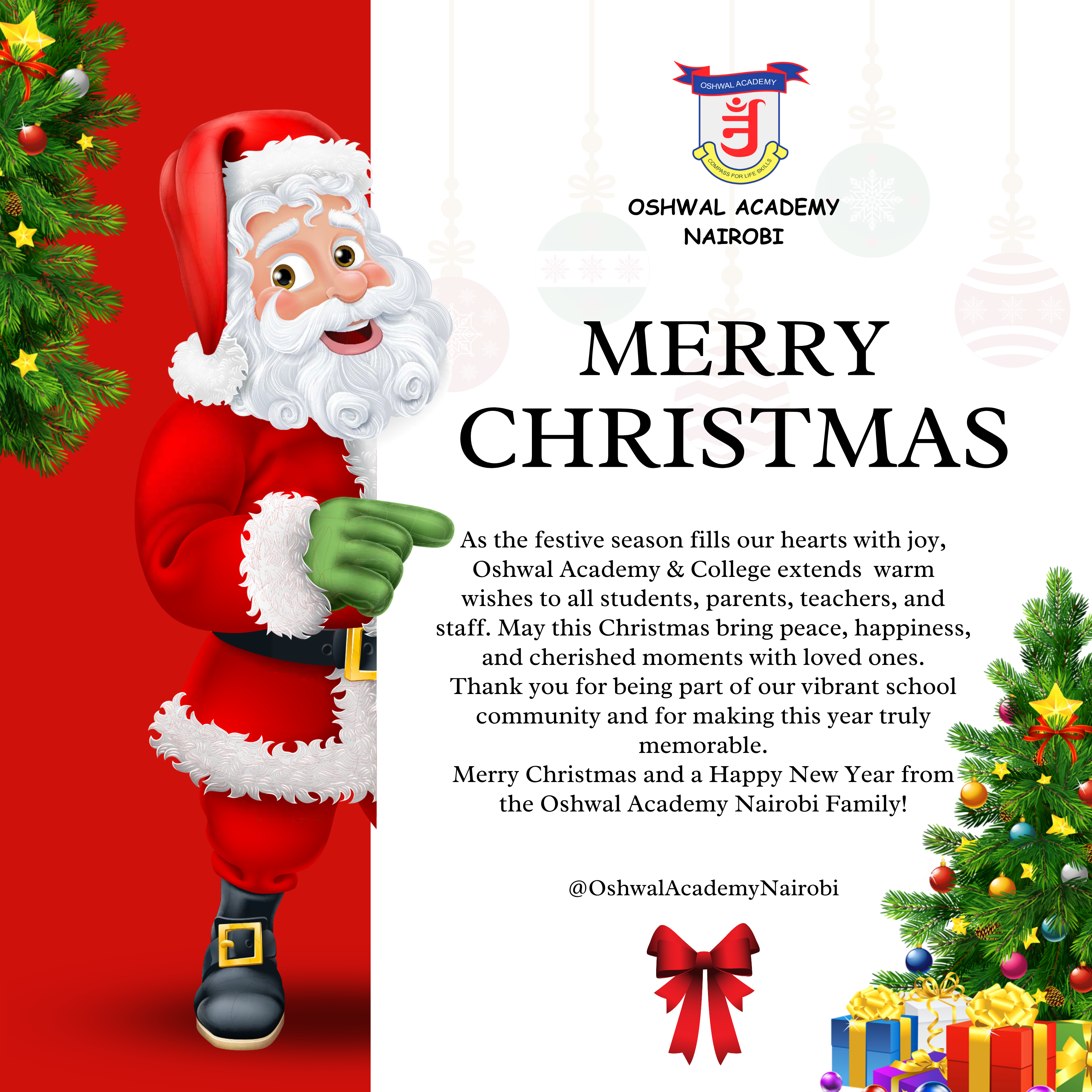 Christmas poster design for Oshwal Academy Nairobi